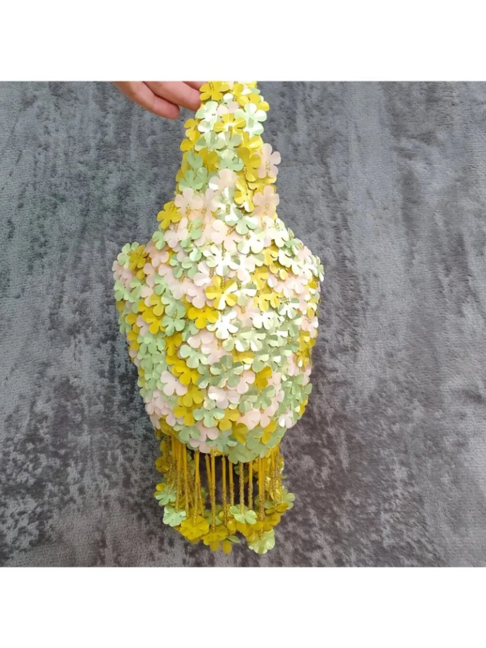 Handcrafted Viral TikTok Beaded Bag Made in India Yellow Flowers Fairy Cottage